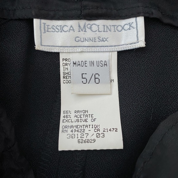 Gunne Sax Black Brocade Evening Gown Prom Dress - Picture 6 of 8